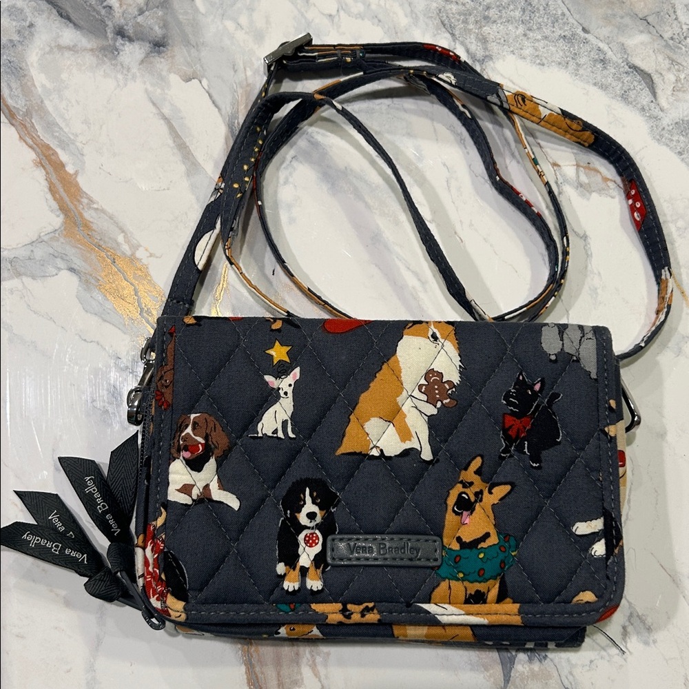 Vera Bradley 3 in 1 Crossbody Holiday Dog Pattern Mew with Out Tags